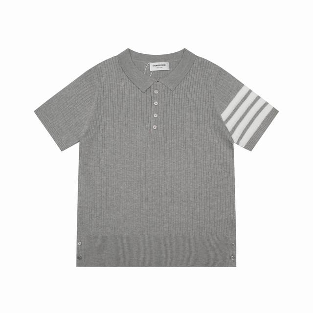 Thom Browne four-bar knitted Olo shirt Upgraded. Inspired by the retro style of