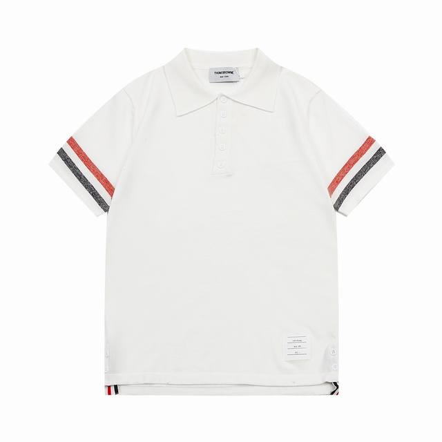 Thom Browne colorblock knitted Olo shirt Upgraded, inspired by the retro style o