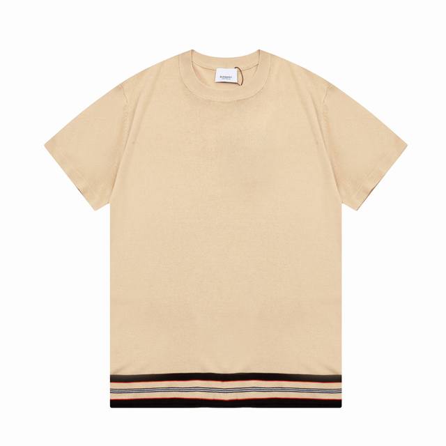 Burberry. Classic patchwork knitted sweater short-sleeved T-shirt All color-matc