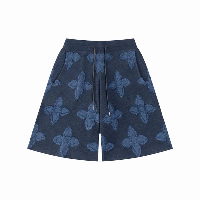 Louis Vuitton new knitted shorts. Custom fabric uses wafer fabric weaving, jacqu