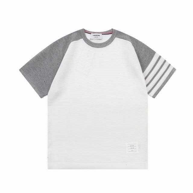 Thom Browne colorblock four-bar knitted Olo shirt Upgraded, inspired by the retr