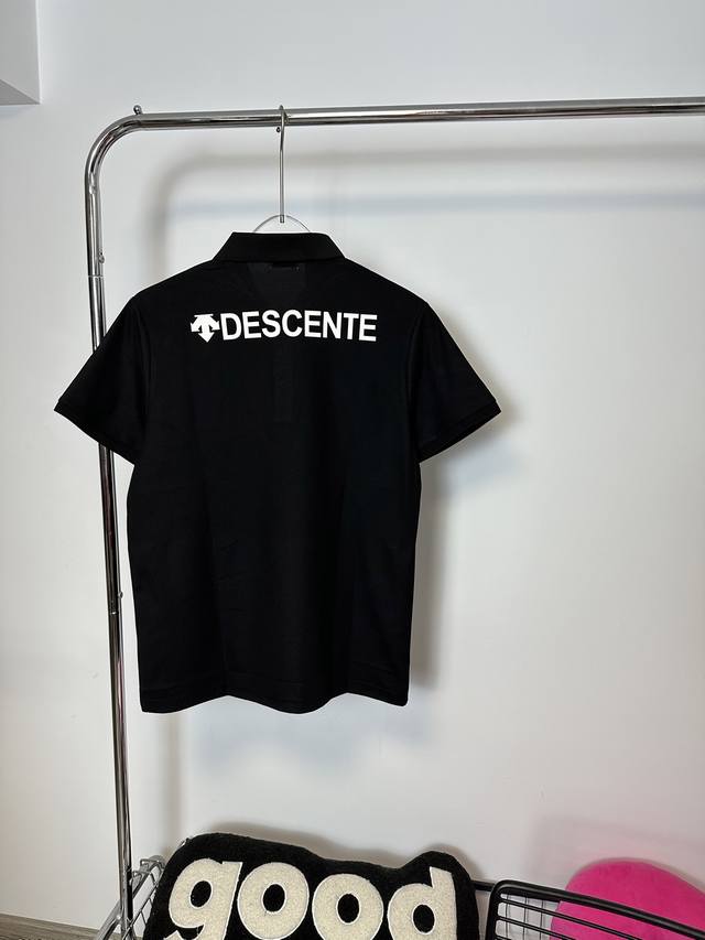 Style number: Hmy91# Descente classic logo leather label Polo shirt short sleeve