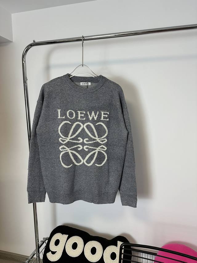 Style number: Hmy11# Loewe 22Ss latest beautiful hemp gray jacquard round neck s