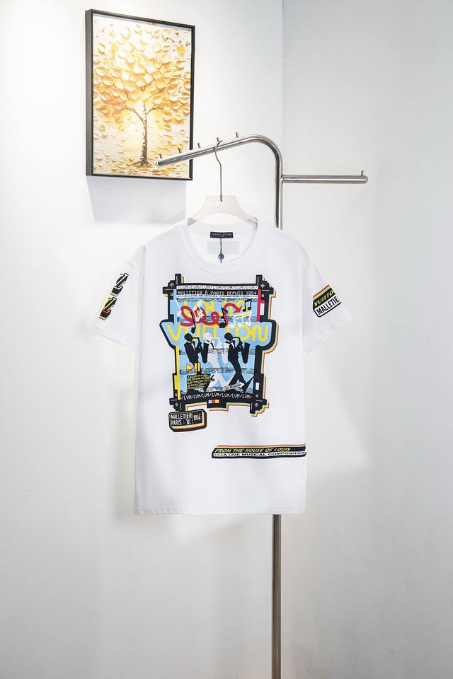 Style number: Y155 Louis Vuitton musician band spray-painted short-sleeved shirt