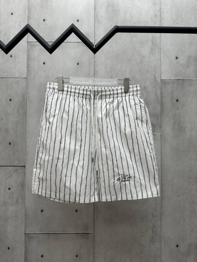 Dior 2025Ss new striped embroidered shorts Size: SML Xl