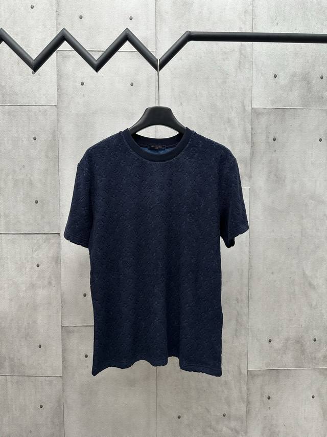 Lv 2025Fw Early Fall New Style Terry crewneck short sleeves Full-length Monogram