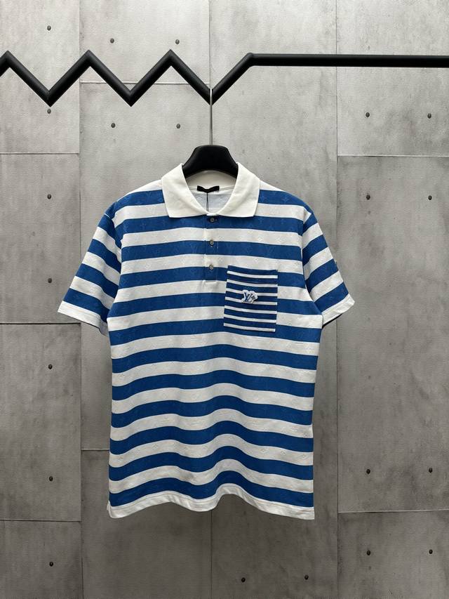 Lv 2025 Fw New Fall/Winter Knitted lapel short-sleeved Polo Customized fine piqu