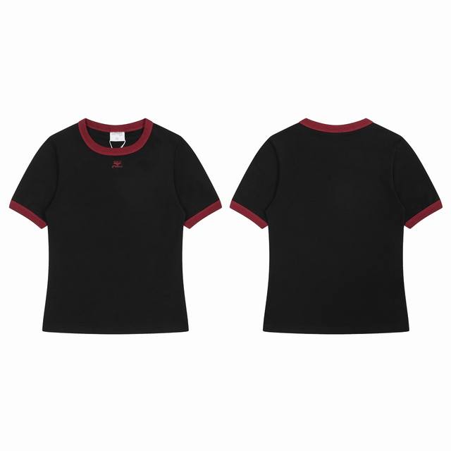 Exclusive first release Courreges French niche brand embroidered logo black and