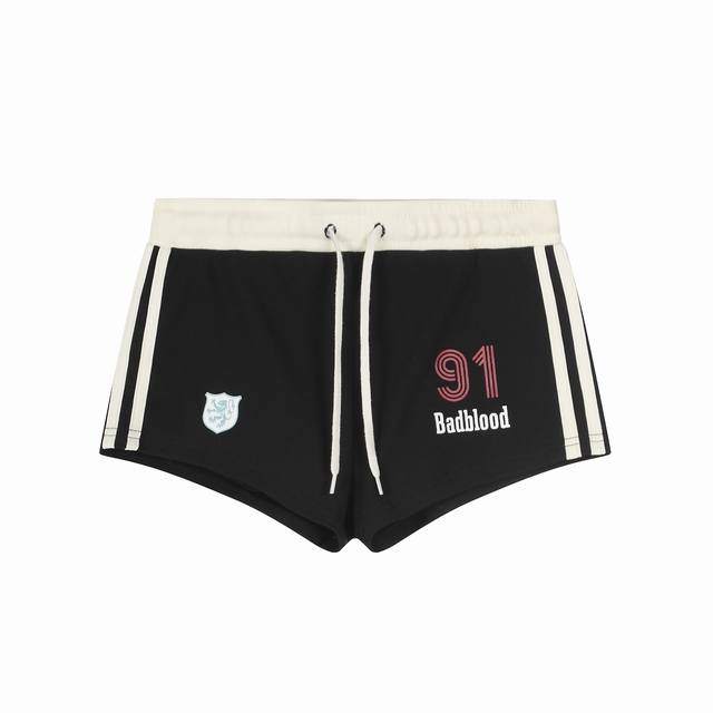 high version Badblood American retro niche 91 digital printing ribbon shorts hot