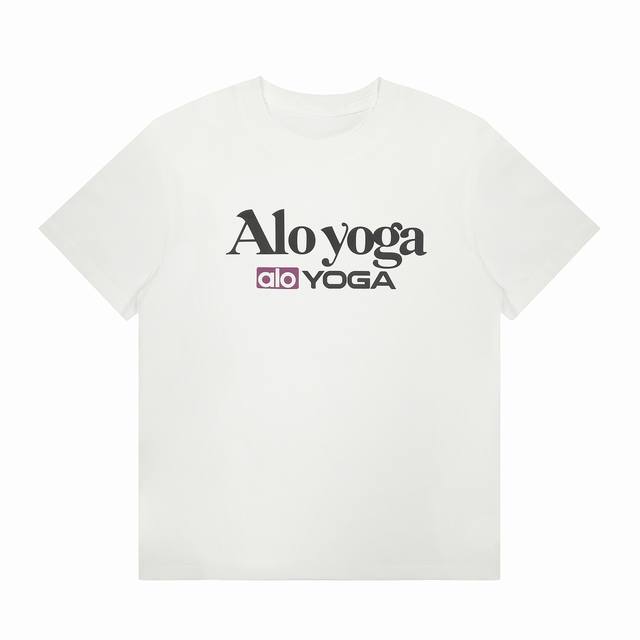 Alo style Korean version of the letter printing shoulder round neck short-sleeve