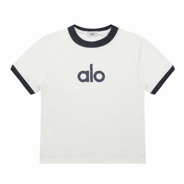 Alo contrast color stitching Ins style foam printing Logo straight shoulder vers