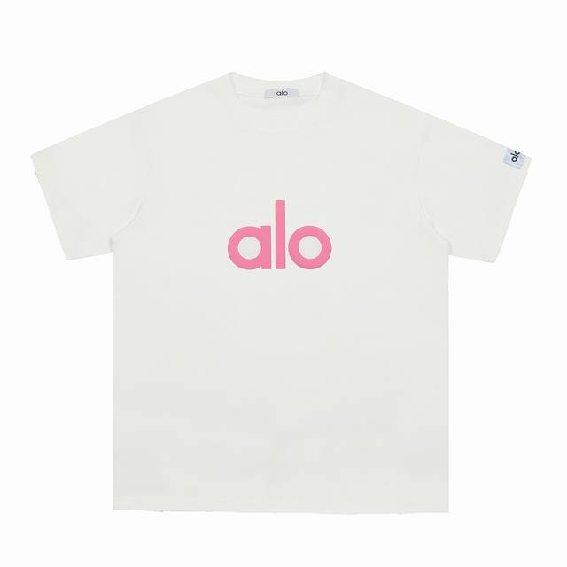 Alo 25 new spring and summer pure cotton 260g reflective print loose short-sleev