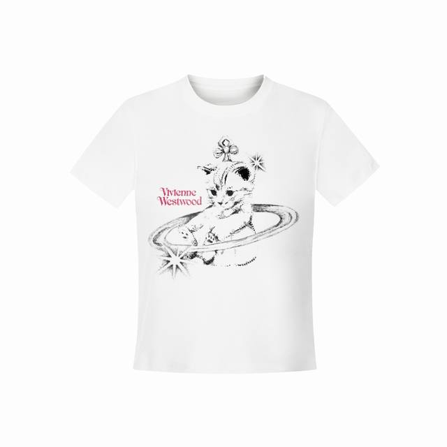 Vivienne West Wood 2025 Summer New Animal Series Saturn Design Cat Logo Straight