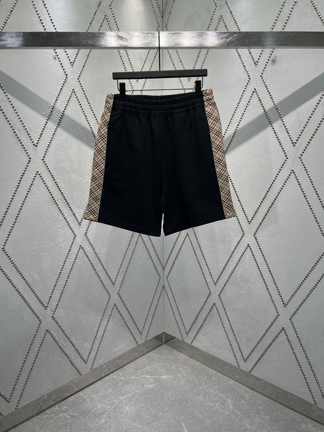 Burberry 25Ss new drawstring shorts, made from cotton blend jersey with signatur