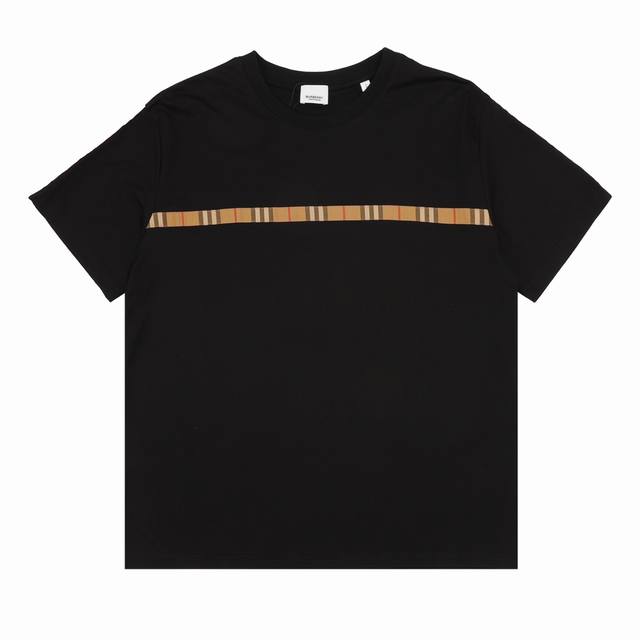 Burberry Burberry chest check ribbon short-sleeved T-shirt Size: SL