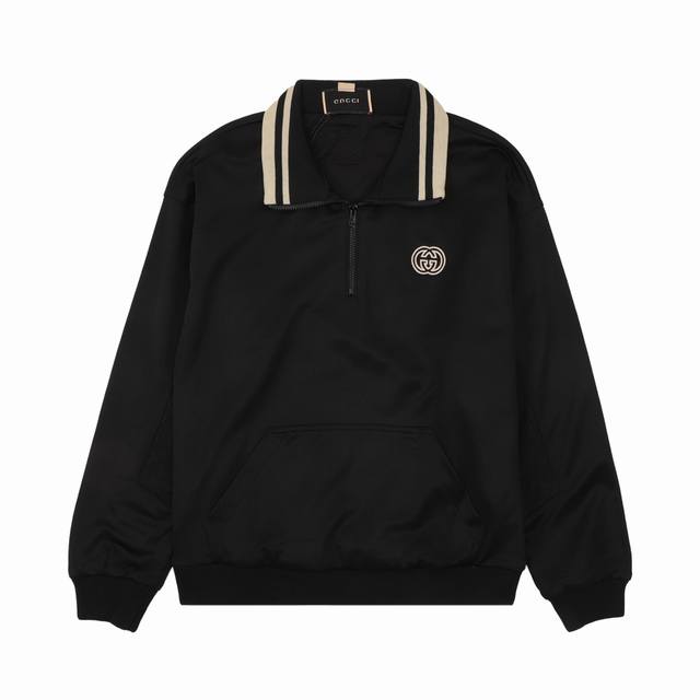 Gucci 24Fw hollow double G embroidered half-zip school uniform jacket Size: Xs-L