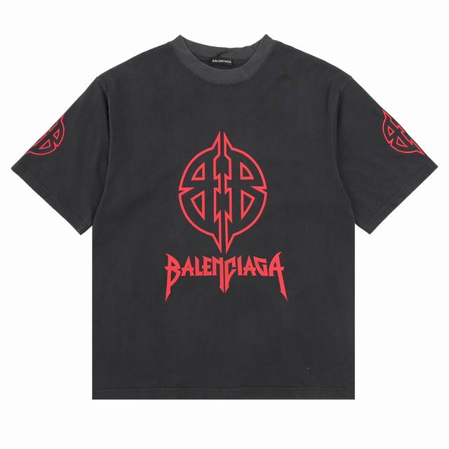 Balenciaga Gothic three-dimensional double B letter print short sleeves Size: SL