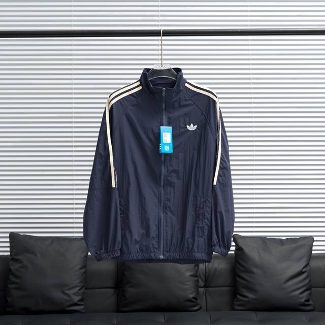 Factory P direct supply AdidasحClover 6106 three-bar stand collar windbreaker ja