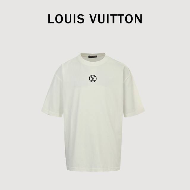 Louis Vuitton Lv 25Ss Silicone Round Logo Short Sleeve T-shirt The fabric is mad