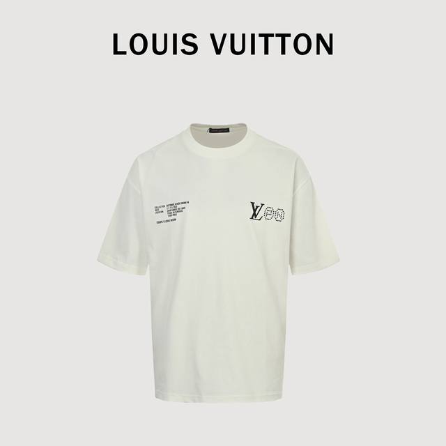 Louis Vuitton Lv 25Ss rivet letter short-sleeved T-shirt The fabric is made of c