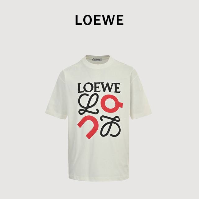 Loewe X On 25Ss joint printed short-sleeved T-shirt The fabric has been shrunk t