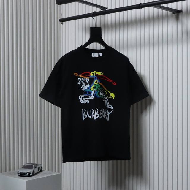 Burberry Bbr colorful warhorse short-sleeved T-shirt fabric is made of customize