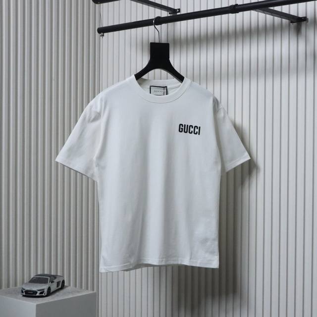 Gucci Gucci silicone small letter short-sleeved T-shirt fabric is made of custom