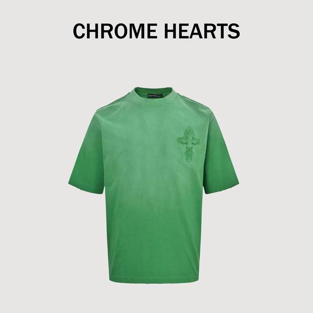 Chromehearts 25Ss cross patch embroidery washed ripped short-sleeved T-shirt Sho