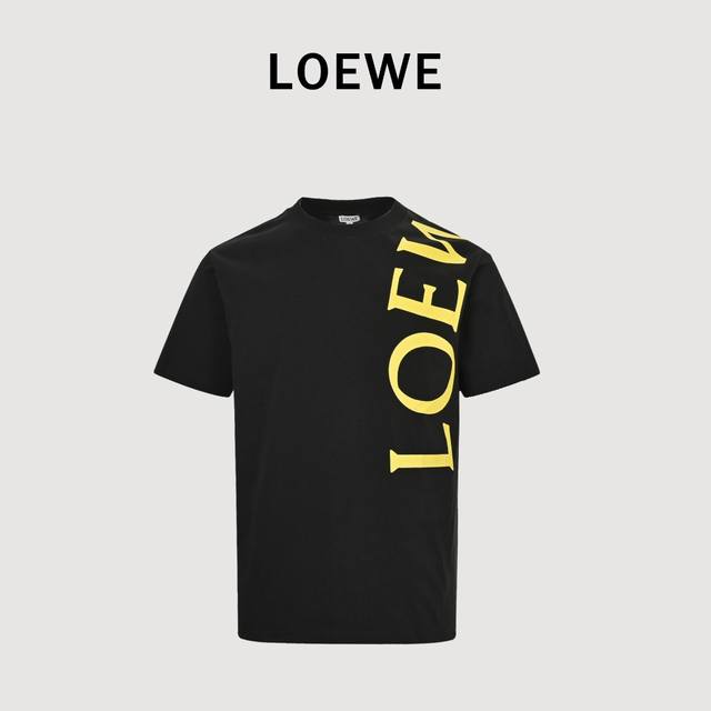 Loewe 25Ss short-sleeved shirt with large logo print The fabric is made of 240g