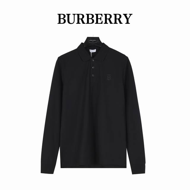 Burberry classic Tb embroidered letter lapel long-sleeved Polo shirt is made of