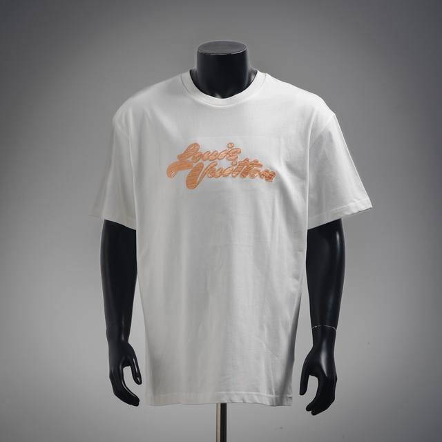 Louis Vuitton 25Ss Embroidered Art Letter Logo Short Sleeve T-shirt Cotton jerse