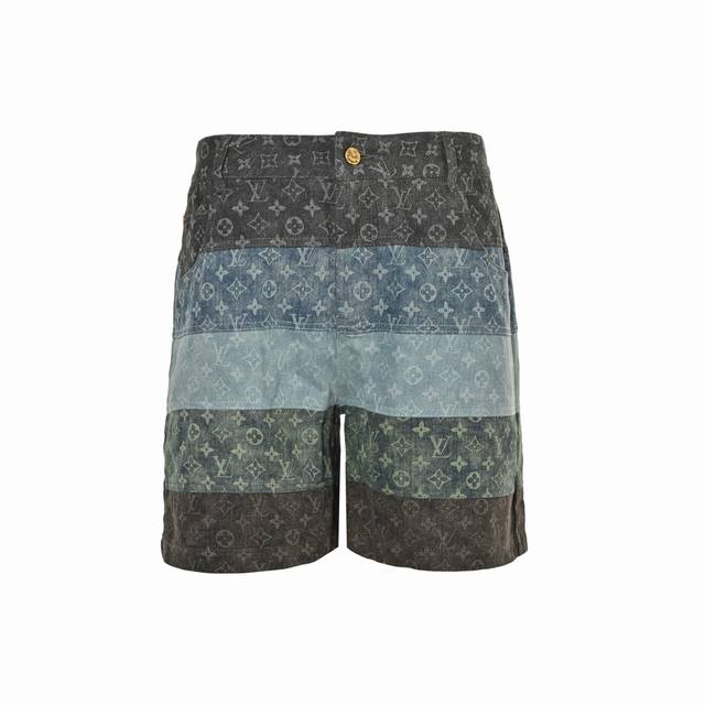 Louis Vuitton 25Ss all-over printed denim shorts Monogram deconstructs denim wor
