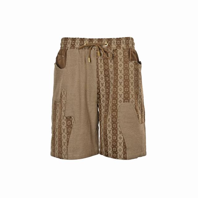 Louis Vuitton 25Ss Full Print Shorts Monogram deconstructs denim workwear design