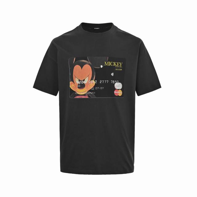 Purey 25Ss Mickey black card print short sleeves Founded by a menswear designer