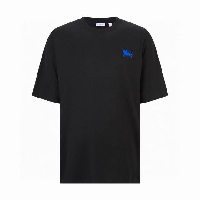 Burberry summer new blue knight warhorse embroidered round neck short-sleeved T-