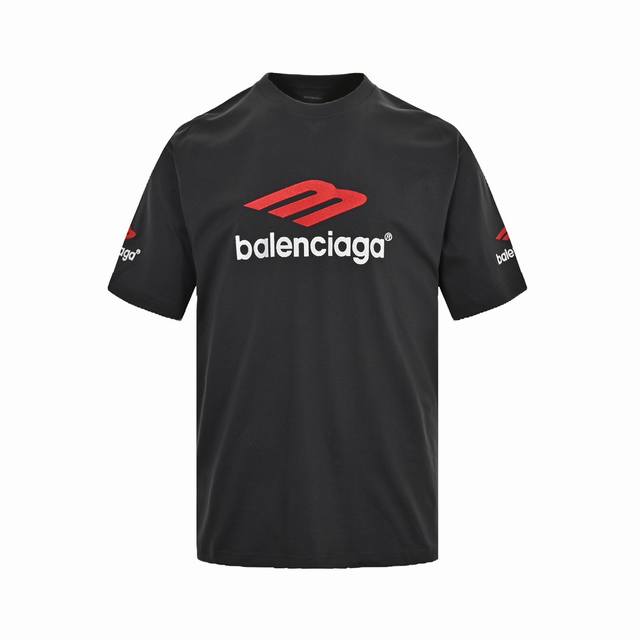 Balenciaga 23Ss 3M embroidered letters washed short sleeves Original version 10,