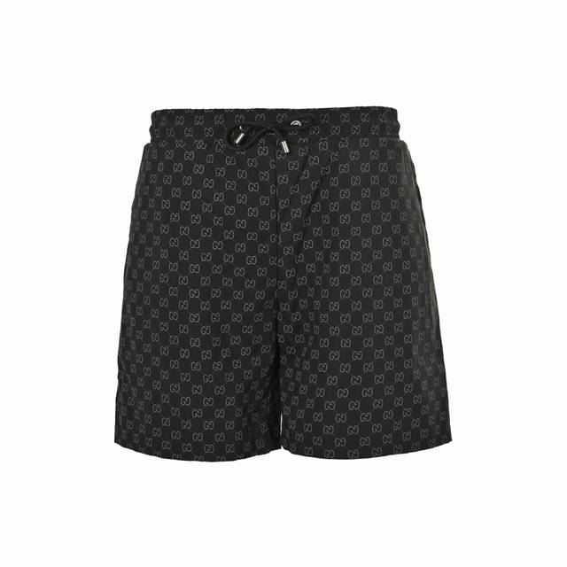 Gucci 25Ss full-print logo beach shorts Finely crafted woven fabric, custom hard