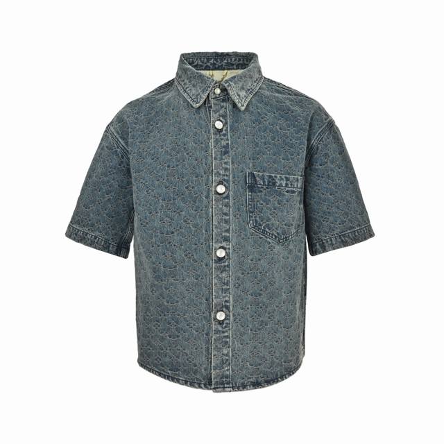 Louis Vuitton 25Ss All-over Monogram Jacquard Set Denim Short Sleeve Shirt 2025