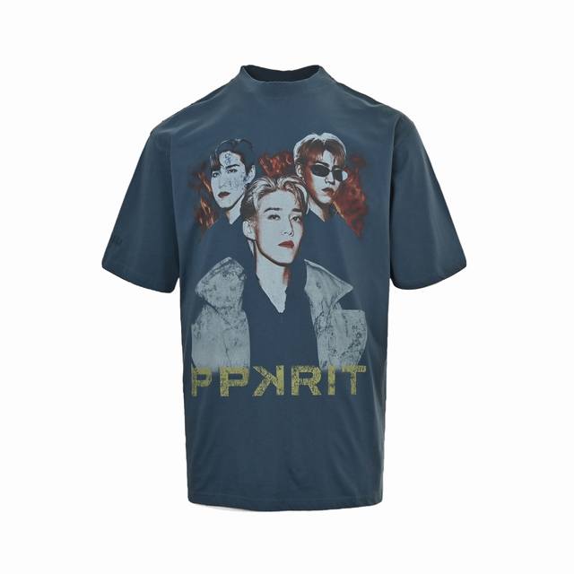 Balenciaga 25Ss Ppkrit co-branded portrait print short-sleeves Unisex style! Siz