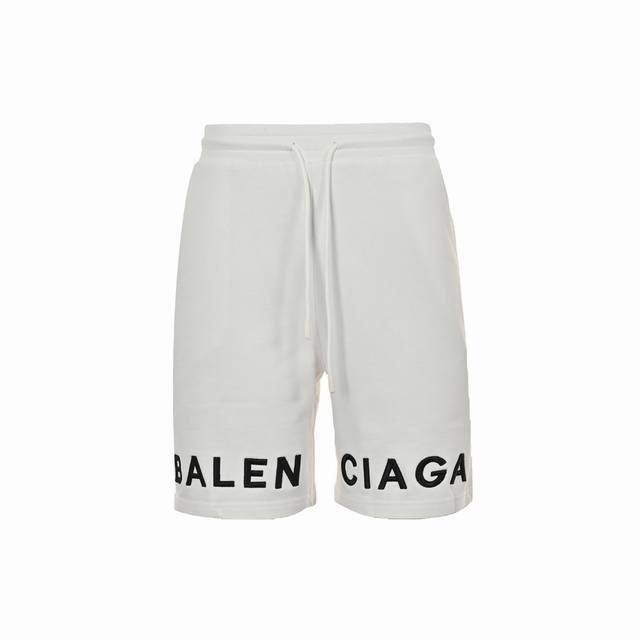 Balenciaga 24Ss embroidered letter logo shorts counter wide leg version 380g was