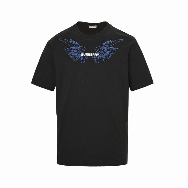 Burberry 25Ss collar knight warhorse print short sleeves Made of 32-count 250G p