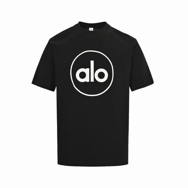 Alo 25Ss circle letter print short sleeves Alo 25 new spring and summer round ne