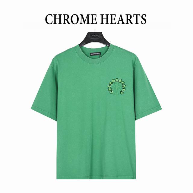 Chromehearts 25Ss Sanskrit horseshoe cross patch embroidery washed short-sleeved