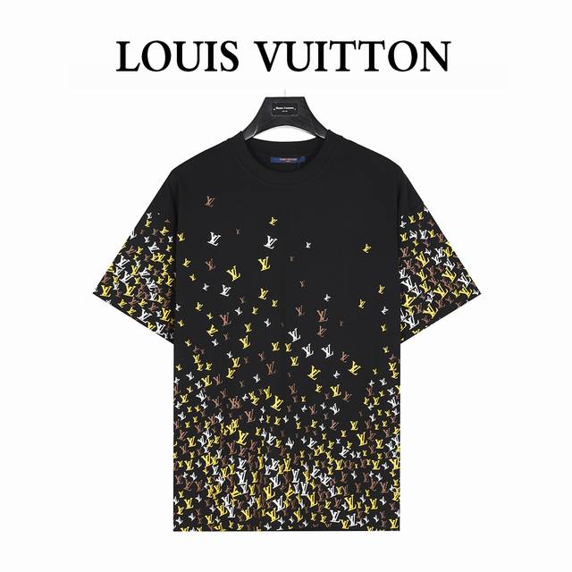 Louis Vuitton 25Ss gradient full-print small logo short-sleeved T-shirt The logo