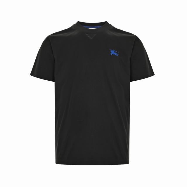 Burberry 24Ss blue warhorse embroidered small logo short sleeves The fabric is m