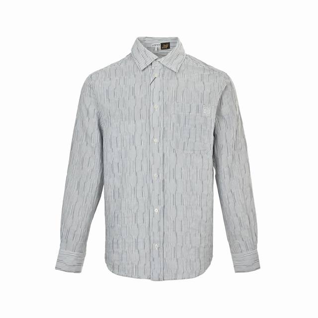 Loewe 25Ss Striped Wave Texture Shirt The triple golden ratio cotton blended fab