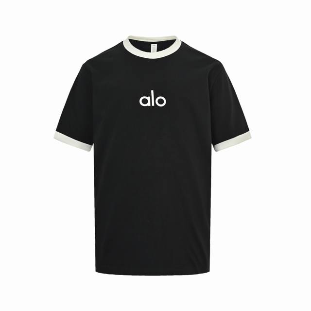 Alo 25Ss color matching letter short sleeves The fabric is made of customized 24