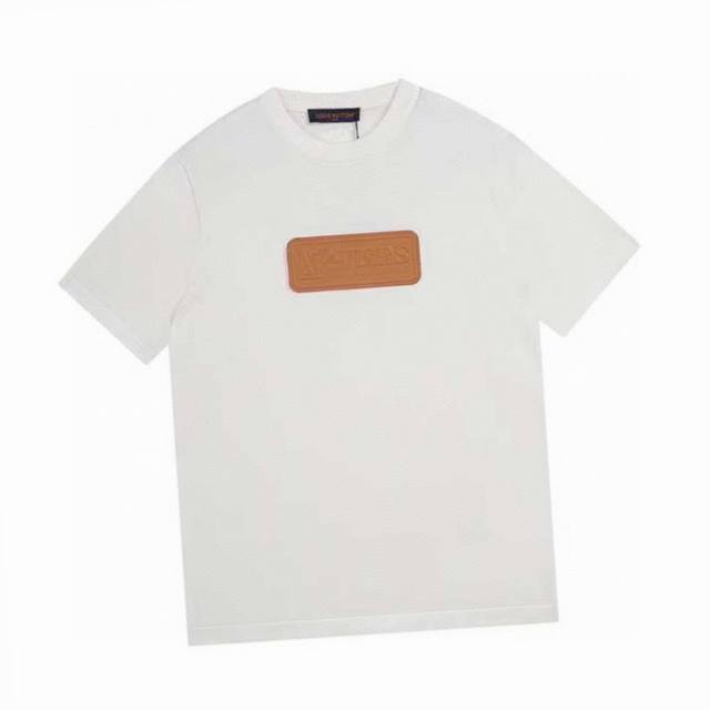 Louis Vuitton New summer style leather patch knitted round neck short sleeves Ma