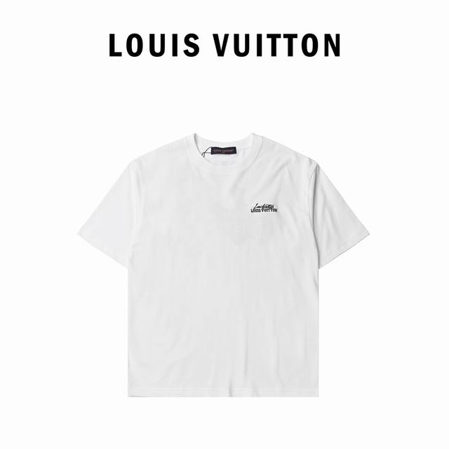 Louis Vuitton heavy letter embroidered short sleeves Zhangzai five-flower logo p