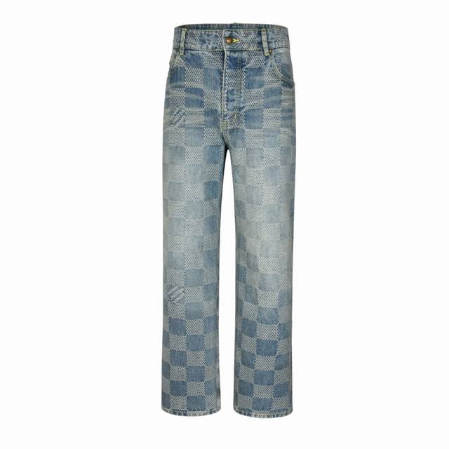 Louis Vuitton 24Ss checkerboard denim trousers . Originally purchased for 100, t